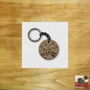 space Galaxy Wooden Keychain - Customizable